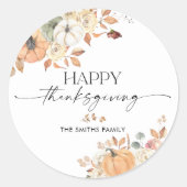 Rustikale Kürbis-Erntedankfest-Aufkleber Runder Aufkleber (Vorderseite)