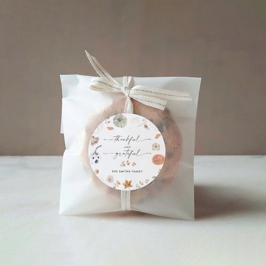 Rustikale Kürbis-Erntedankfest-Sticker Runder Aufkleber