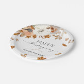 Rustikale Kürbis-Erntedankfest-Teller aus Papier Pappteller (Schrägansicht)