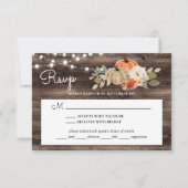 Rustikale Kürbis-Fall-Holzverkleidung mit Speiseka RSVP Karte (Vorderseite)