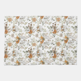 Rustikale Kürbis und Blume fallen Geschirrtuch