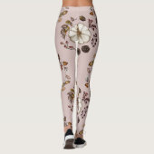 Rustikale Kürbis und Herbst-Blätter Krängungsmuste Leggings (Rückseite)