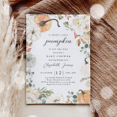 Rustikale Kürbisblütendusche Einladung