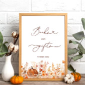 Rustikale Kürbisbücher und Geschenke Kinderdusche Poster