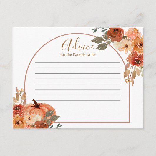 Rustikale Kürbisgewächse Begleitkarte (Vorderseite)