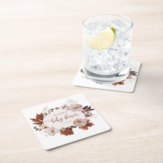 Rustikale Kürbisnapkins Rechteckiger Pappuntersetzer (Vor Ort)