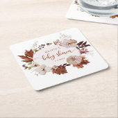 Rustikale Kürbisnapkins Rechteckiger Pappuntersetzer (angewinkelt)