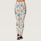 Rustikale Küste - Muscheln, Starfish, Riff (10) Leggings (Rückseite)