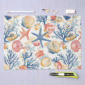 Rustikale Küste - Muscheln, Starfish, Riff (10) Seidenpapier (Handwerk)