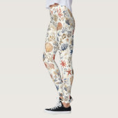 Rustikale Küste - Muscheln, Starfish, Riff (12) Leggings (Links)