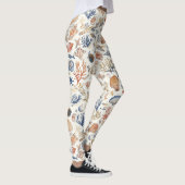 Rustikale Küste - Muscheln, Starfish, Riff (12) Leggings (Rechts)