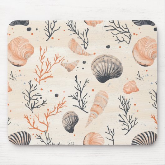 Rustikale Küste - Muscheln, Starfish, Riff (13) Mousepad (Vorne)