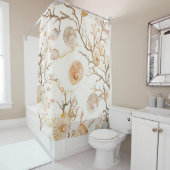 Rustikale Küste - Muscheln, Starfish, Riff (14) Duschvorhang (Beispiel)