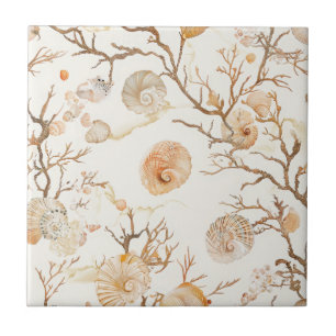 Rustikale Küste - Muscheln, Starfish, Riff (14) Fliese