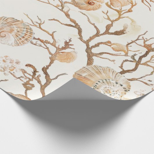 Rustikale Küste - Muscheln, Starfish, Riff (14) Geschenkpapier (Ecke)