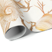 Rustikale Küste - Muscheln, Starfish, Riff (14) Geschenkpapier (Rolleneckpunkt)