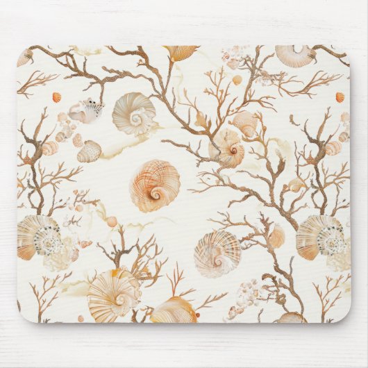 Rustikale Küste - Muscheln, Starfish, Riff (14) Mousepad (Vorne)