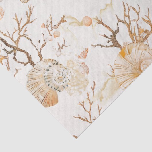 Rustikale Küste - Muscheln, Starfish, Riff (14) Seidenpapier (Detail)