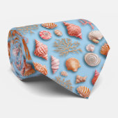 Rustikale Küste - Muscheln, Starfish, Riff (15) Krawatte (Gerollt)