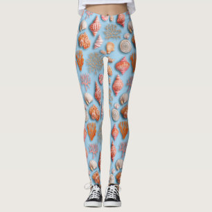 Rustikale Küste - Muscheln, Starfish, Riff (15) Leggings