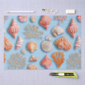 Rustikale Küste - Muscheln, Starfish, Riff (15) Seidenpapier (Handwerk)