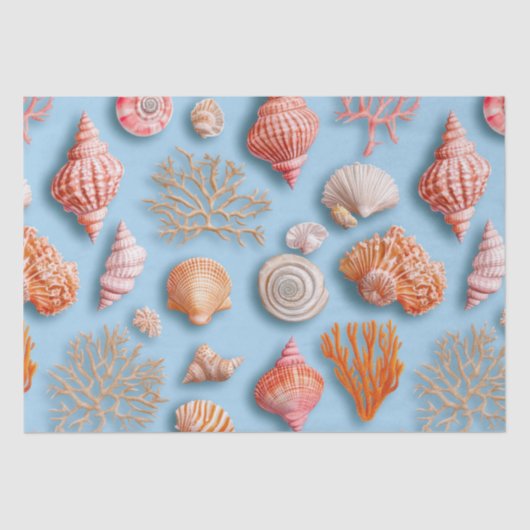 Rustikale Küste - Muscheln, Starfish, Riff (15) Seidenpapier (Vorderseite)