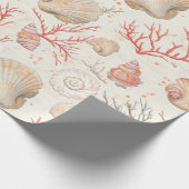 Rustikale Küste - Muscheln, Starfish, Riff (16) Geschenkpapier (Ecke)