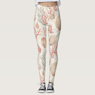 Rustikale Küste - Muscheln, Starfish, Riff (16) Leggings