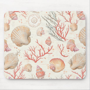 Rustikale Küste - Muscheln, Starfish, Riff (16) Mousepad