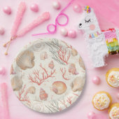 Rustikale Küste - Muscheln, Starfish, Riff (16) Pappteller (Party)