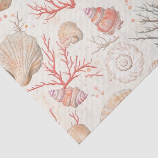 Rustikale Küste - Muscheln, Starfish, Riff (16) Seidenpapier (Detail)