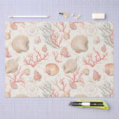 Rustikale Küste - Muscheln, Starfish, Riff (16) Seidenpapier (Handwerk)