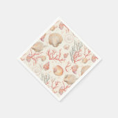 Rustikale Küste - Muscheln, Starfish, Riff (16) Serviette (Ecke)