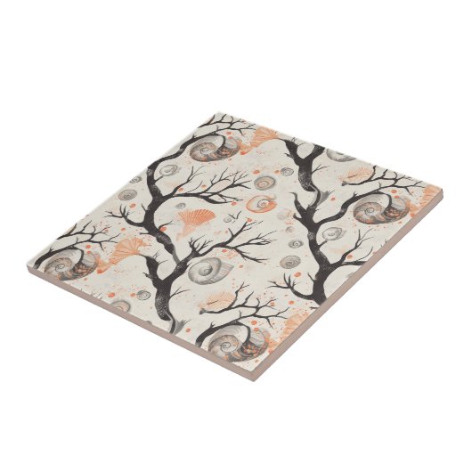 Rustikale Küste - Muscheln, Starfish, Riff (17) Fliese (Seite)