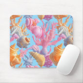 Rustikale Küste - Muscheln, Starfish, Riff (18) Mousepad (Mit Mouse)