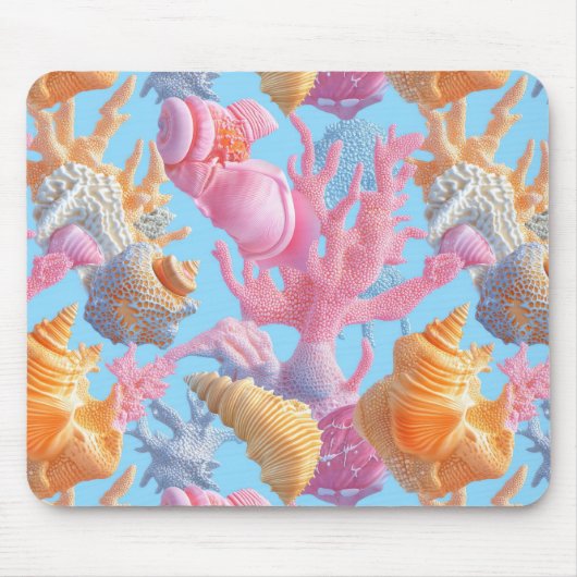 Rustikale Küste - Muscheln, Starfish, Riff (18) Mousepad (Vorne)