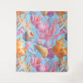 Rustikale Küste - Muscheln, Starfish, Riff (18) Wandteppich (Vorderseite)