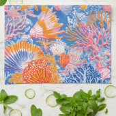 Rustikale Küste - Muscheln, Starfish, Riff (19) Geschirrtuch (Gefaltet)