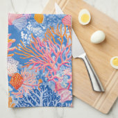 Rustikale Küste - Muscheln, Starfish, Riff (19) Geschirrtuch (Viertel Falte)