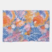 Rustikale Küste - Muscheln, Starfish, Riff (19) Geschirrtuch (Horizontal)