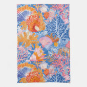 Rustikale Küste - Muscheln, Starfish, Riff (19) Geschirrtuch (Vertikal)