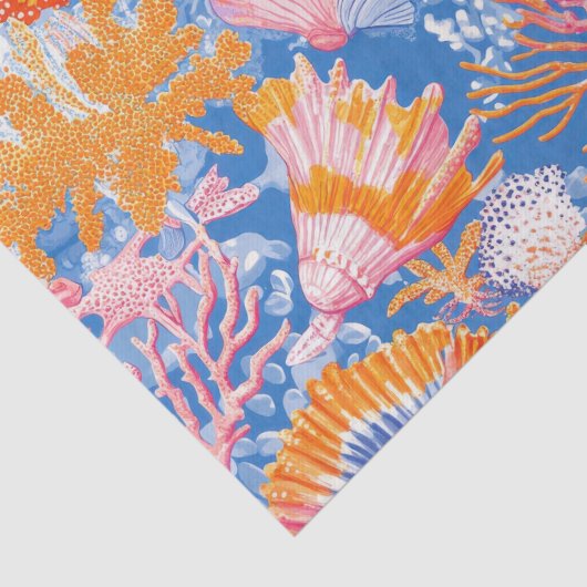 Rustikale Küste - Muscheln, Starfish, Riff (19) Seidenpapier (Detail)