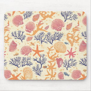 Rustikale Küste - Muscheln, Starfish, Riff (1) Mousepad