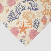 Rustikale Küste - Muscheln, Starfish, Riff (1) Seidenpapier (Detail)
