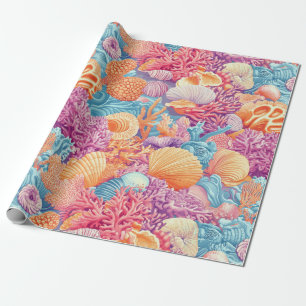 Rustikale Küste - Muscheln, Starfish, Riff (20) Geschenkpapier