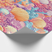 Rustikale Küste - Muscheln, Starfish, Riff (20) Geschenkpapier (Ecke)