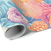 Rustikale Küste - Muscheln, Starfish, Riff (20) Geschenkpapier (Rolleneckpunkt)