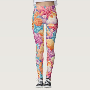 Rustikale Küste - Muscheln, Starfish, Riff (20) Leggings