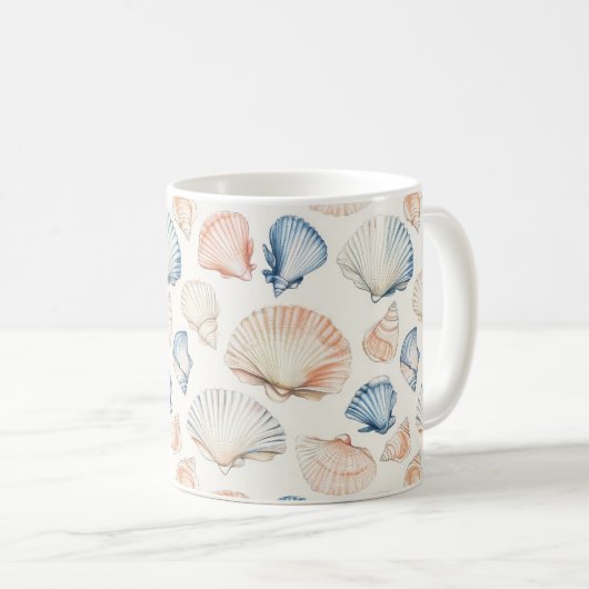 Rustikale Küste - Muscheln, Starfish, Riff (21) Kaffeetasse (VorderseiteRechts)