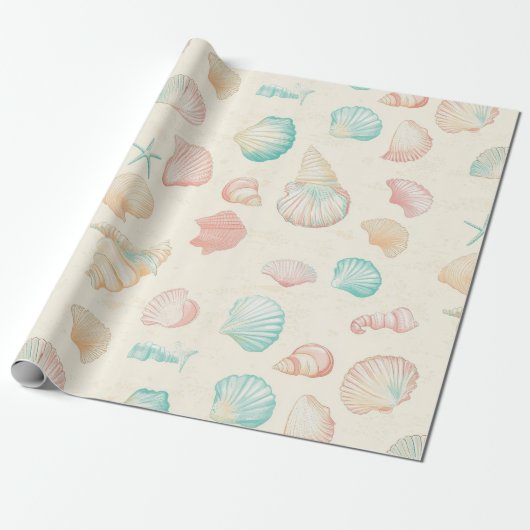 Rustikale Küste - Muscheln, Starfish, Riff (22) Geschenkpapier (Ungerollt)